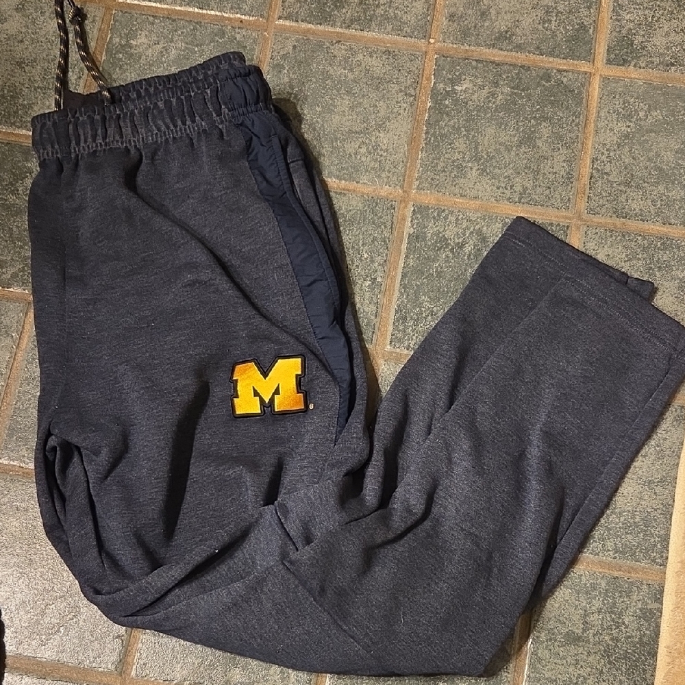 Jordan Navy Joggers with Yellow 'M' Patch